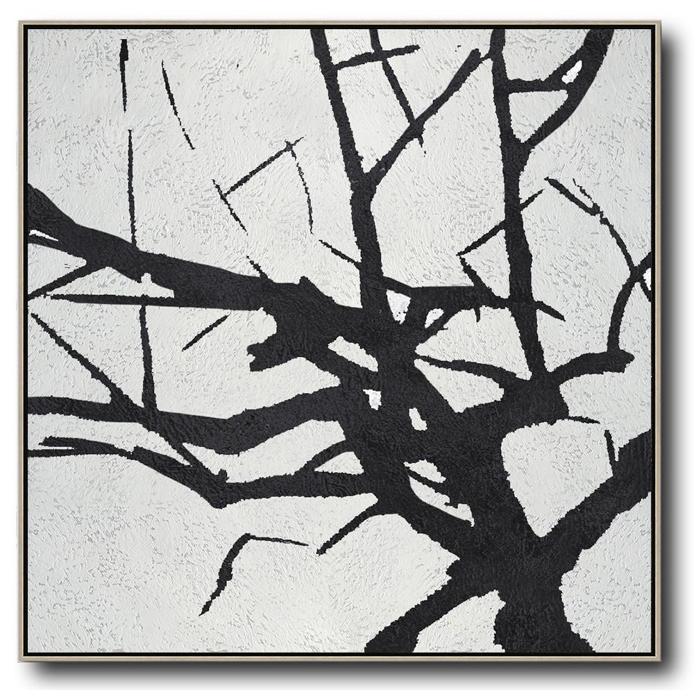 Minimal Black and White Painting #MN6A - Click Image to Close